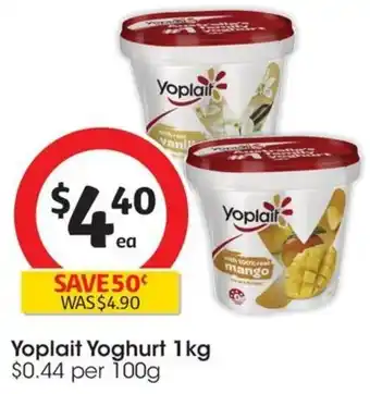 Coles Yoplait Yoghurt 1kg offer