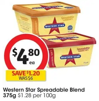 Coles Western Star Spreadable Blend 375g offer