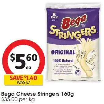 Coles Bega Cheese Stringers 160g offer