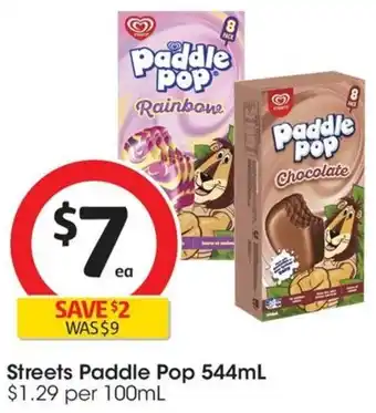 Coles Streets Paddle Pop 544mL offer