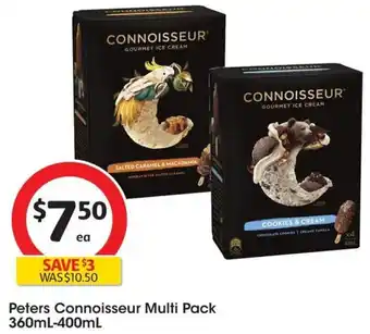 Coles Peters Connoisseur Multi Pack 360mL-400mL offer