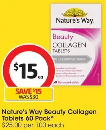 Coles Nature's Way Beauty Collagen Tablets 60 Pack offer