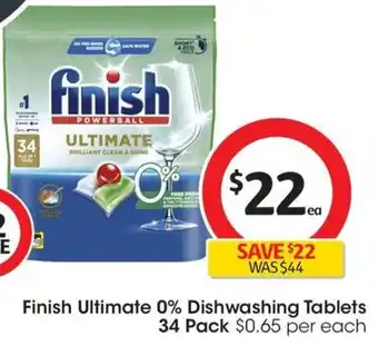 Coles Finish Ultimate 0% Dishwashing Tablets 34 Pack offer