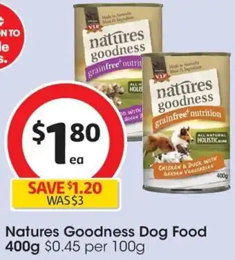 Coles Natures Goodness Dog Food 400g offer