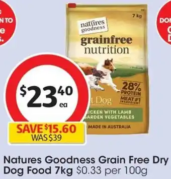 Coles Natures Goodness Grain Free Dry Dog Food 7kg offer