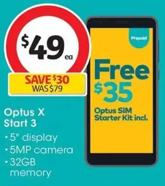 Coles Optus X Start 3 offer