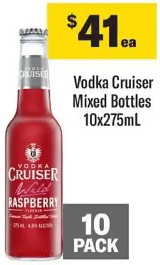 Coles Vodka Cruiser Mixed Bottles 10x275mL offer