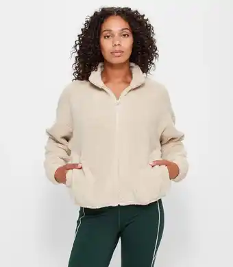 Target Active Zip Through Sherpa Jacket - Ecru offer