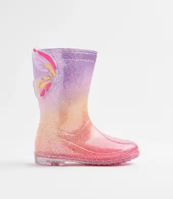 Target Girls Junior Glitter Wings Gumboots - Pink Ombre offer