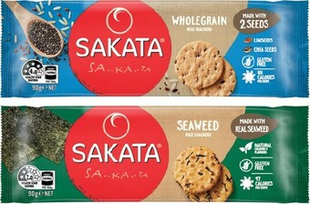 IGA Sakata Rice or Wholegrain Crackers 90-100g Selected Varieties offer