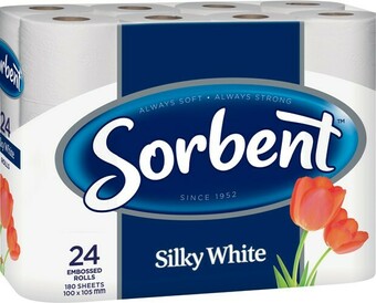 IGA Sorbent Silky White Embossed Rolls 24 Pack offer