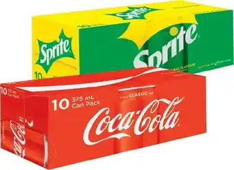 IGA Coca-Cola, Fanta, Sprite or Mount Franklin Lightly Sparkling 10x375mL Selected Varieties offer