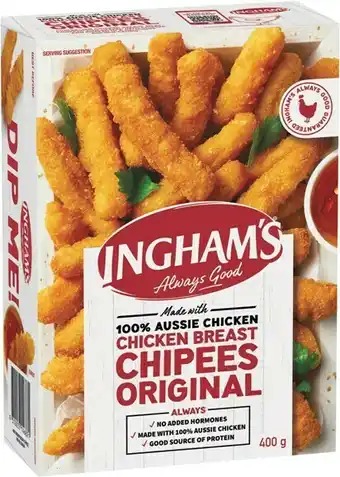 IGA Ingham’s Chicken Breast Chipees Original 400g offer