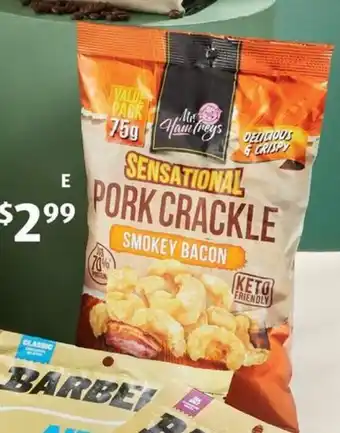 ALDI Mr Hamfreys Pork Crackle Smokey Bacon 75g offer