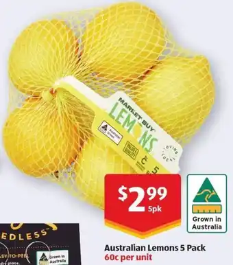 ALDI Australian Lemons 5 Pack offer