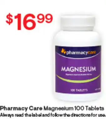 Discount Drug Stores Pharmacy Care Magnesium 100 Tablets offer