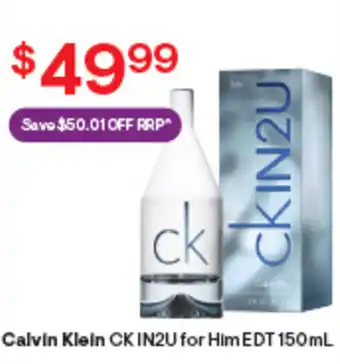 Discount Drug Stores Calvin Klein CK IN2U for Him EDT 150mL offer