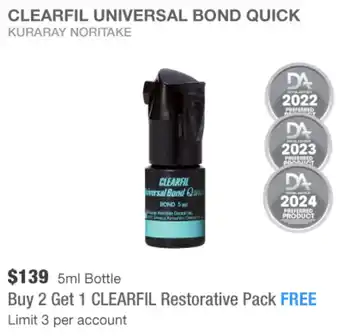Henry Schein CLEARFIL UNIVERSAL BOND QUICK offer