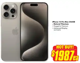 The Good Guys iPhone 15 Pro Max 256GB - Natural Titanium offer