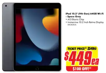 The Good Guys iPad 10.2" (9th Gen) 64GB Wi-Fi - Space Grey offer