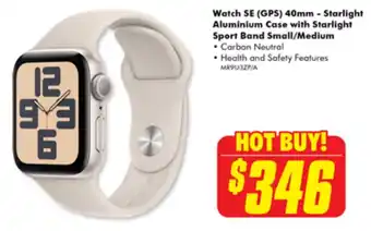 Watch SE (GPS) 40mm - Starlight Aluminium Case with Starlight Sport Band Small/Medium