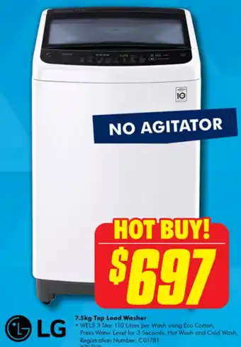 The Good Guys LG 7.5kg Top Load Washer offer
