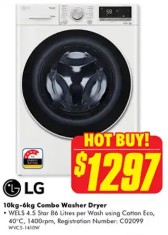 The Good Guys LG 10kg-6kg Combo Washer Dryer offer