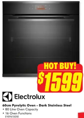 The Good Guys Electrolux 60cm Pyrolytic Oven - Dark Stainless Steel offer