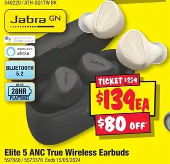 JB Hi-Fi Elite 5 ANC True Wireless Earbuds offer