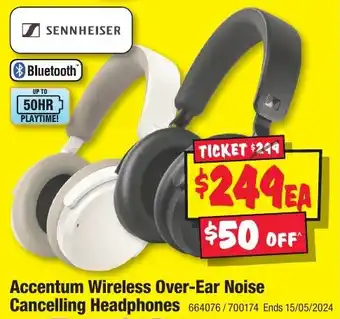 JB Hi-Fi Accentum Wireless Over-Ear Noise Cancelling Headphones offer