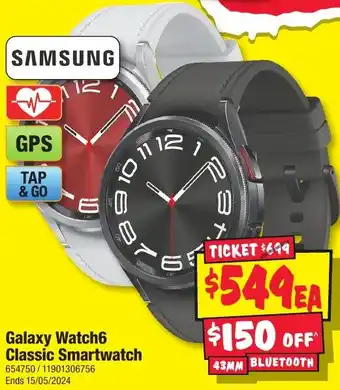 JB Hi-Fi Galaxy Watch6 Classic Smartwatch offer