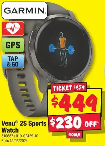 JB Hi-Fi Venu® 2S Sports Watch offer