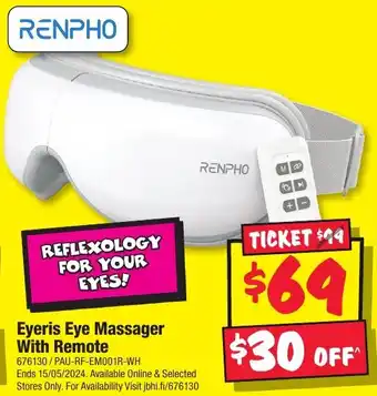 JB Hi-Fi Eyeris Eye Massager With Remote offer