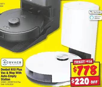 JB Hi-Fi Deebot N10 Plus Vac & Mop With Auto-Empty Station offer