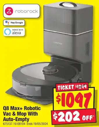 JB Hi-Fi Q8 Max+ Robotic Vac & Mop With Auto-Empty offer