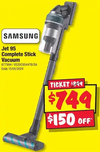 JB Hi-Fi SAMSUNG Jet 95 Complete Stick Vacuum offer