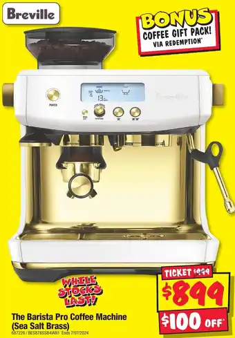The Barista Pro Coffee Machine (Sea Salt Brass)
