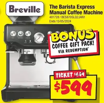 JB Hi-Fi Breville The Barista Express Manual Coffee Machine offer
