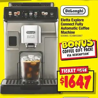 JB Hi-Fi DeLonghi Eletta Explore Connect Fully Automatic Coffee Machine offer