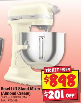 JB Hi-Fi Bowl Lift Stand Mixer (Almond Cream) offer