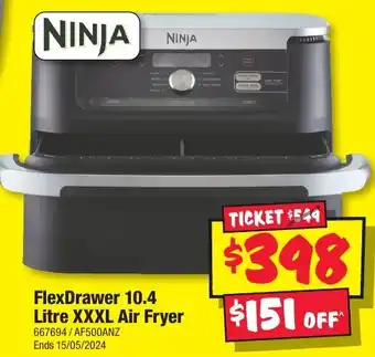 JB Hi-Fi NINJA FlexDrawer 10.4 Litre XXXL Air Fryer offer