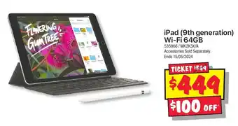 JB Hi-Fi iPad (9th generation) Wi-Fi 64GB offer