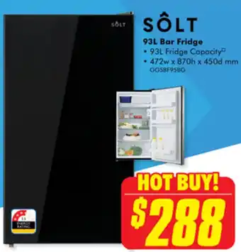 The Good Guys SÔLT 93L Bar Fridge offer