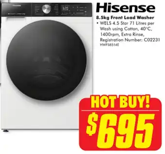 The Good Guys Hisense 8.5kg Front Load Washer offer