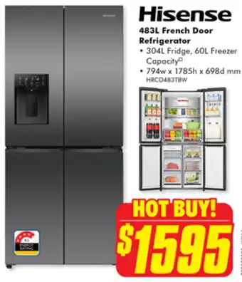 The Good Guys Hisense 483L French Door Refrigerator offer