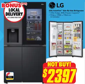 The Good Guys LG 635L InstaView Side-By-Side Refrigerator offer
