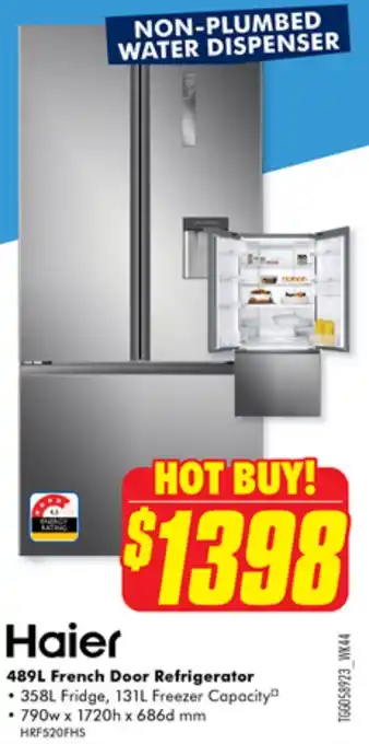 The Good Guys Haier 489L French Door Refrigerator offer