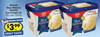 Ritchies Streets Blue Ribbon Vanilla Ice Cream 2L offer