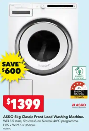 Harvey Norman ASKO 8kg Classic Front Load Washing Machine offer