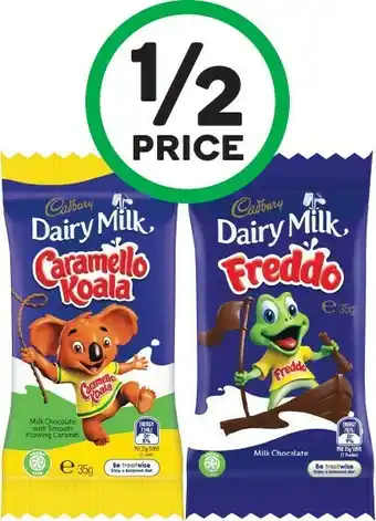 Cadbury Freddo or Caramello Koala 35g or Curly Wurly 21.5g or Chomp Bars 30g